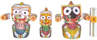 Real Craft Divine 10-inch Jagannath Balabhadra Subhadra Idol Se Decorative Showpiece  -  25 cm