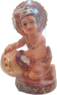 HOIVA Baby Krishna Idol Makhan chor Krishna in Polymarble Statue-5 inches Decorative Showpiece  -  12 cm