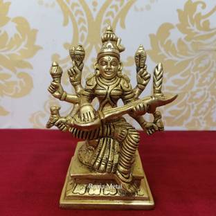RAMA METAL RAMA METAL BRASS RAJA MATANGI / MATHANGI IDOL Decorative Showpiece  -  12.5 cm