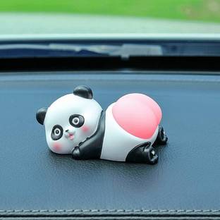LAVITRA Car Dashboard Cute Panda Bouncy Butt Car Interior Showpiece Desk Decorative Showpiece  -  4 cm