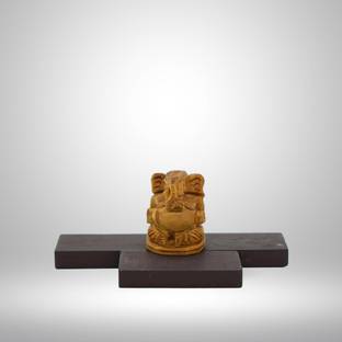 ANAWARIYAS Sandalwood Ganesha Idol Statue, 1 Inch Decorative Showpiece  -  2.54 cm