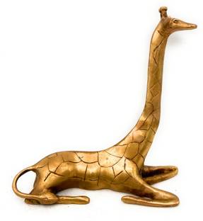 Brass Idols Brass Giraffe Girafe Home Decor Gift Sculptures Murti Showpeices Decorative Gift Decorative Showpiece  -  24 cm