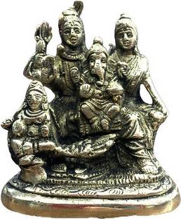 BUY N RELAX 100% Pure Brass Shiv Parivar 5inch Decorative Showpiece  -  12 cm