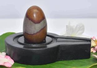 AKNaturals Original Small Narmada Shivling / Natural Narmadeshwar Shivling For Home Decorative Showpiece  -  15 cm