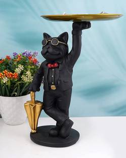 Sethi Creations Black Cool Dog Showpiece for Home Decor Item,Kitchen,Bedroom, Office, Gifts Decorative Showpiece  -  22.86 cm
