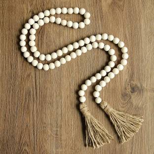 Maxxlite Wood Beads Garland 58in Farmhouse Beads Beads Decor Entry Table Decor Christmas Decorative Showpiece  -  10 cm