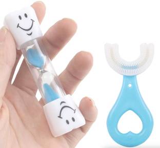 NKSNIMY Toothbrush and Sand Timer for Kids multicolor Extra Soft Toothbrush