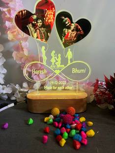 Shayona customized 3d illusion Table Lamp Decorative Showpiece  -  22 cm