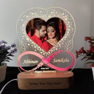 Shayona SHAYONA Personalized Acrylic 3D Illusion Night Light Lamp gift for any occasion Decorative Showpiece  -  22 cm