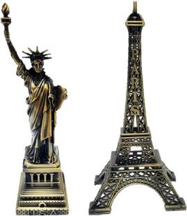 AFTERSTITCH Set of Statue of Liberty & Paris Eiffel Tower showpiece Decorative Showpiece  -  15.5 cm