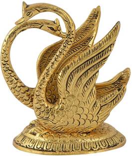 DARIDRA BHANJAN Golden Swan Duck Shape Napkin Holder Antique Home Office Tableware Decorative Showpiece  -  12 cm