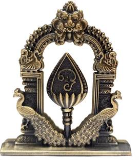 ATMDU Ayyappan Traders Murugan OM Vel with Peacock|Murugan Vel Mayil for Car Dashboard Decorative Showpiece  -  6 cm