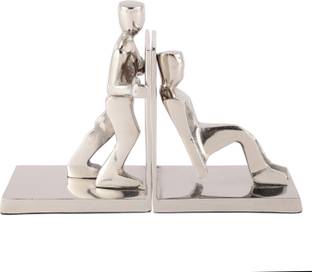 VoiDrop Set of 2 Home Decorative Working Man Bookends-Support Aluminium Book End