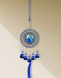 sculpmart 5 Bell EviL Eye WindChime For Home - TREE Design Hanging Ornament For Balcony Decorative Showpiece  -  35 cm