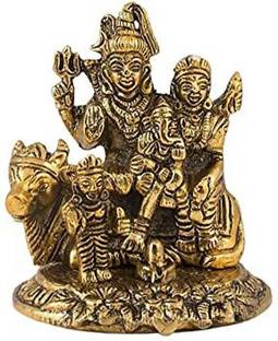 Suthar's Shiva Family Idol Murti Statue Shiv Parvati Ganesh Kartik Idol Parivar Decorative Showpiece  -  5 cm