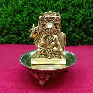 RAMA METAL BRASS RAGAVENDRA SWAMY STATUE Decorative Showpiece  -  6 cm