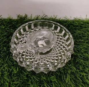 DIYAAN ENT Feng Shui Crystal Tortoise with Plate for Vastu, Good Luck & Positive Energy Decorative Showpiece  -  4 cm