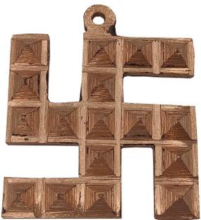 Plus Value Copper Swastik Pyramid Vastu Remedies for Home & Office Main Door Wall Hanging Decorative Showpiece  -  18 cm