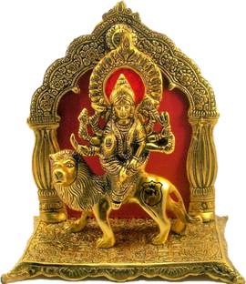 Neo Classic Durga Maa Hindu Goddess Statue | Maa Durga Statue with Lion Figurine Decorative Showpiece  -  23 cm