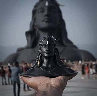 SBBCO Divine Edge Polyresin Adiyogi Shiv Ji Statue For Pooja Room & Car Dashboard Decorative Showpiece  -  11 cm