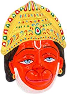Dev Samagri Lord Hanuman Face Mask wall hanging for home Decorative Showpiece  -  16 cm