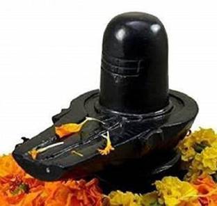 PUCHCHI Share Ganpati Pujan Black Marble Stone Shivling for Pooja Decorative Showpiece Decorative Showpiece  -  7.9 cm