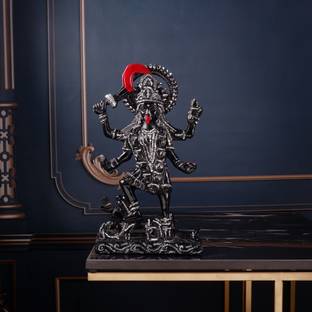 Shoppingrox Goddess Kali Idol | White Metal | Black Colour - 30 cm Decorative Showpiece  -  30 cm