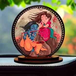 GiftzLane Lord Radhe Krishna ji Idol for car Dashboard & Home Decorative Showpiece  -  3 cm