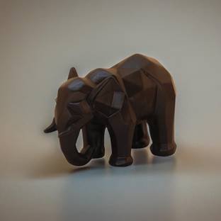 Miss Peach Graceful Handcrafted Elephant Showpiece-Embodying Strength and Elegance Decorative Showpiece  -  12 cm