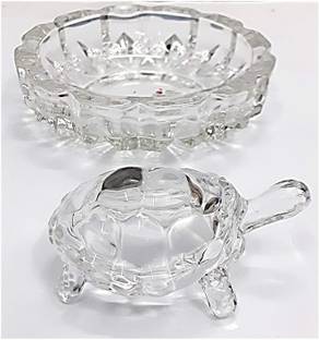 SBBCO Vastu Feng Shui Crystal Turtle Tortoise for Good Luck Decorative Showpiece  -  3.81 cm