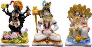 Rama Collections Maa Durga Kali, Mahadev Shiva and Vishnu Lakshmi Statue Decorative Showpiece  -  13.97 cm