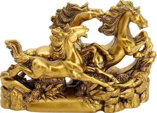 TIRALS Three Running Horses Decorative Showpiece  -  10 cm