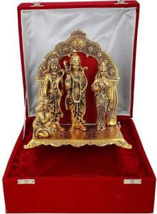 INTERNATIONAL GIFT Gold Plated Ram Darbar Idol Murti With Box & Bag | For Pooja, Mandir Decorative Showpiece  -  24 cm