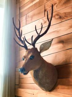 VMSK HandiCraft Barasingha Deer Head With a Coat of Brown Fur | Wall Hanging | 36"Inch | Premium Decorative Showpiece  -  32 cm