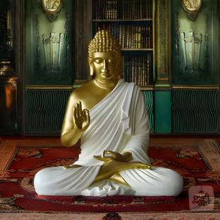 Craftlane Gold-Plated Buddha Statue, Sitting Pose, 2 Feet, Decorative Showpiece  -  70 cm