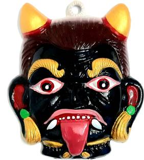 Tanishka Beautiful & Good Looking Black Color Nazar Battu Wall Hanging Showpiece in Metal Decorative Showpiece  -  13.5 cm