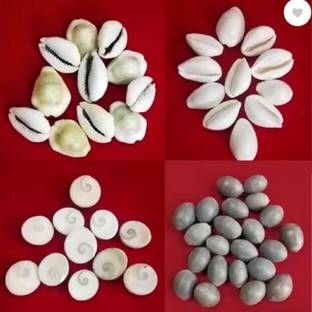 megoodluk GRAY WHITE KAUDI,GOMTICHAKRA KAMALGATTA 11 EACH. Decorative Showpiece  -  2 cm