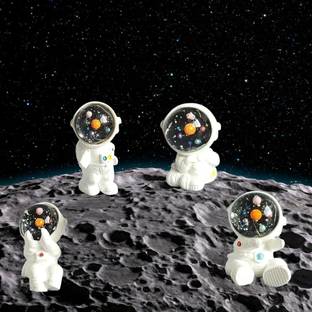 Satyam Kraft 1 Set Include 4 Pcs of small Astronaut Miniature Set for Unique Gift, Home decor Decorative Showpiece  -  4.5 cm