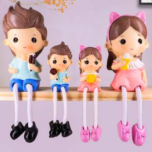 Elegant Lifestyle Softy Family Gift Hanging Legs Housewarming Statues Miniature Figurines New Home Decorative Showpiece  -  12 cm