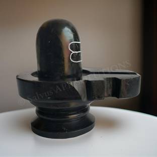 salvusappsolutions Black Marble Shivling Idol for Gifts Antique Items Pooja , Home-(3x3.5-Inches) Decorative Showpiece  -  8.9 cm