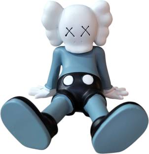 EMERGE KAWS Companion Figure – Sitting Pose (Blue/Black) Decorative Showpiece  -  14.5 cm