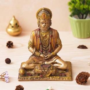 DecorHouse Lord Mahavir Hanuman God Bajrangbali Idol Handicraft Statue Balaji Hanuman Decorative Showpiece  -  20.3 cm