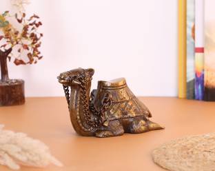 Shreeyash Brass Camel Statue, Handmade, Large 930g, Home Decor Figurine, Camel Figurines Decorative Showpiece  -  10 cm