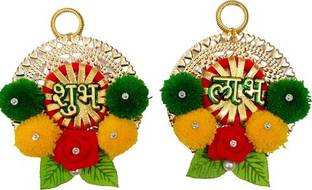 P A HEALTH AND FITNESS Decorative Shubh Labh Hanging Hook Door/Wall Home/Mandir Decoration [10 X 8CM] Decorative Showpiece  -  10 cm