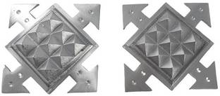 Shubh Sanket Vastu Zinc 4 Direction Arrow with 9 Pyramid Plate Vastu Correction Set of 2- 6 Inch Decorative Showpiece  -  15.24 cm