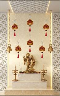 AGENZIA EXIM AGENZIA EXIM Lotus and Rudraksh Hangings for Diwali,Wedding ,Temple Décor. Decorative Showpiece  -  2 cm