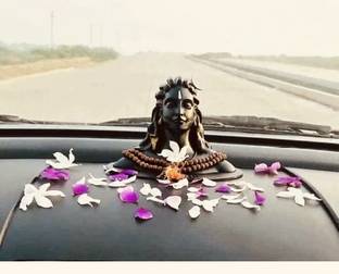 Dhaksh handicrafts Adiyogi lord shiva black coloured statue Decorative Showpiece  -  7.3 cm