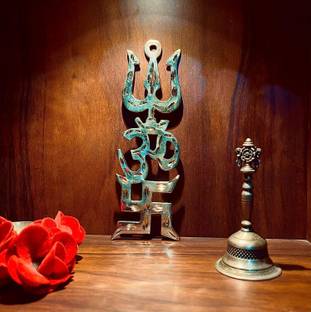 amishi blissful decor Swastik Om Trishul Vastu Trishakti Yantra Home Office Main Door Entrance Decor डेकोरेटिव शोपीस  -  16 cm