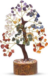 VIBESLE 7 Chakra Tree of Life, Crystal Tree, Crystals, Seven Chakra Tree Decorative Showpiece  -  22 cm