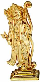 Deethyas Lord Ayodhya Jai Shree Ram Rama Bow & Arrow Double Sided Idol Figure Metal Decorative Showpiece  -  6 cm